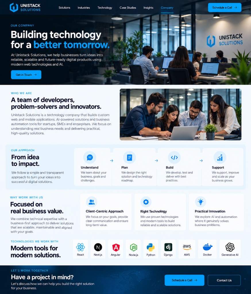 Unistack team collaborating